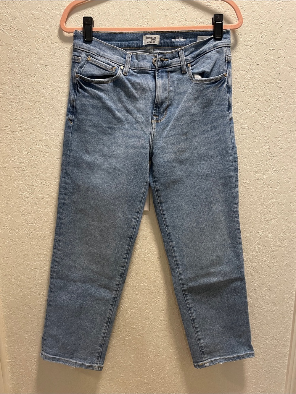 Kensie Pale Blue High-Rise Straight Jeans